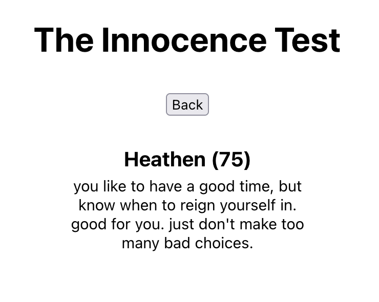 innocence test score: 75